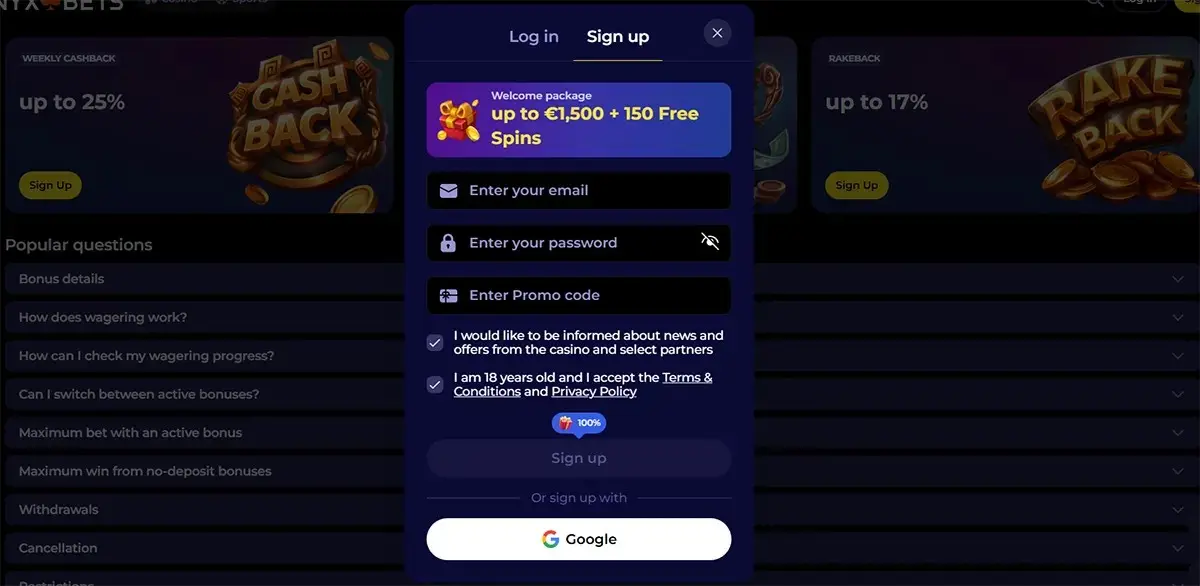 Nyxbets Casino – Speel slots en live casino met echt geld image 2